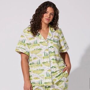 Bed Head PJs Shirt Wine Country Women’s 3X Green Short Sleeve Stretch Jersey